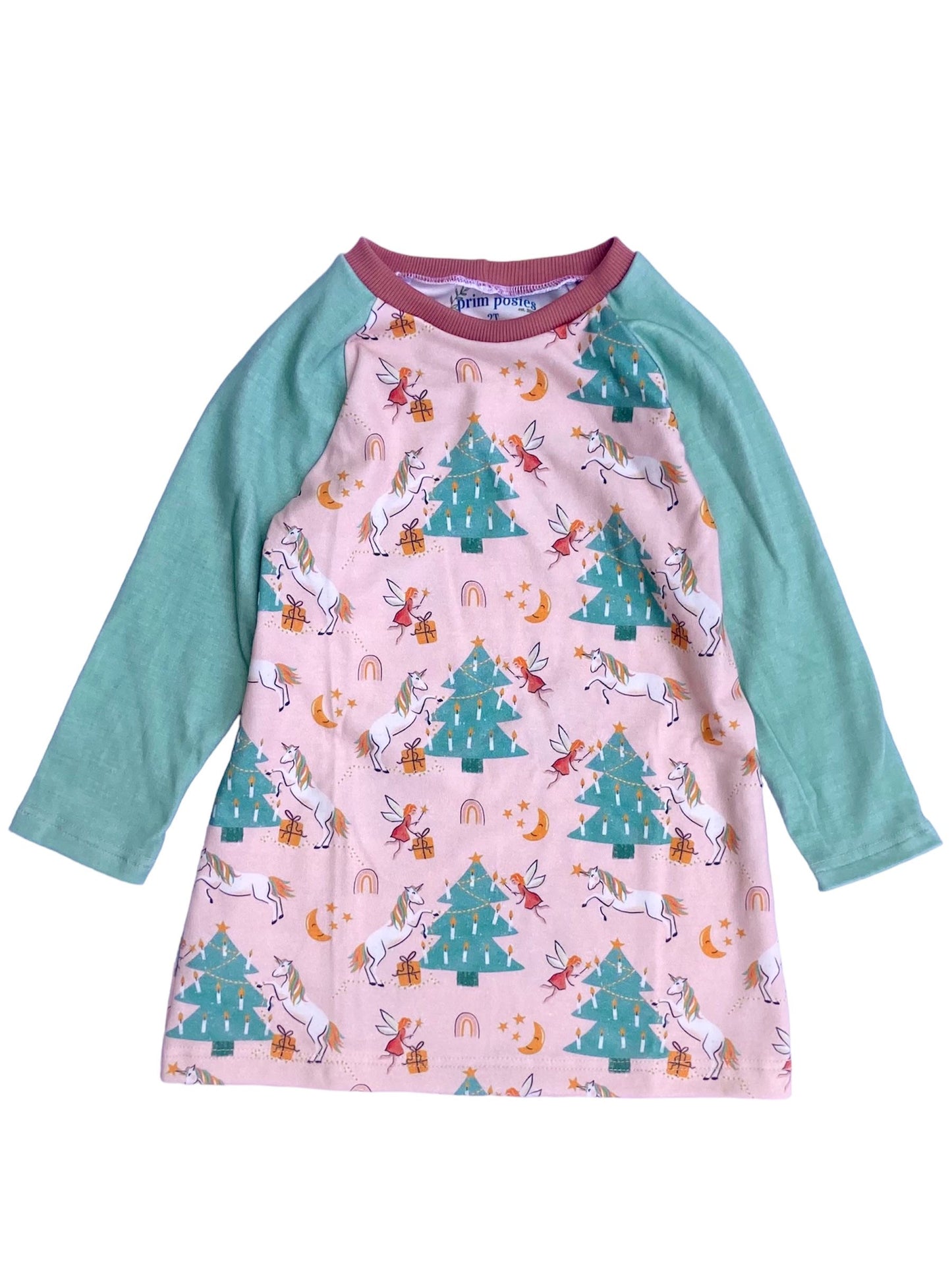 Unicorn Holiday Dress in Organic Cotton