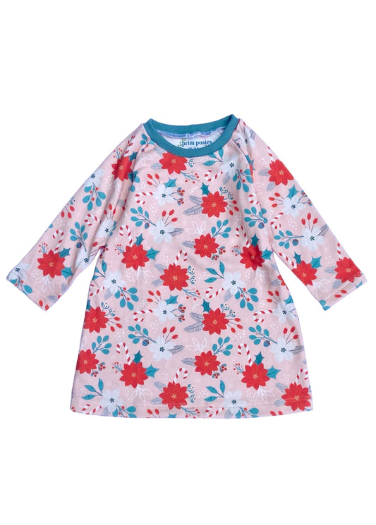 Poinsettia Christmas Dress in Organic Cotton